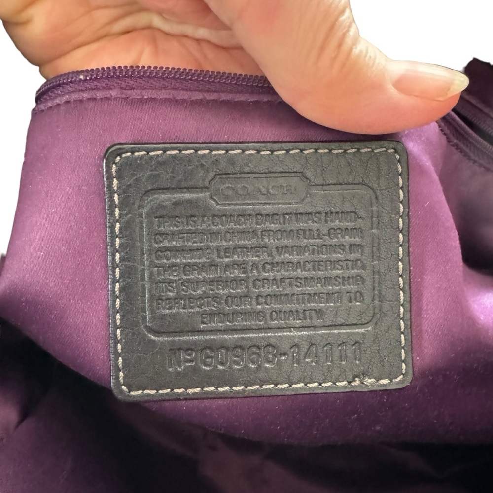 Coach Black Pebbled Leather Madison Tribeca East West Bag Chain/Leather Handles - Picture 15 of 15